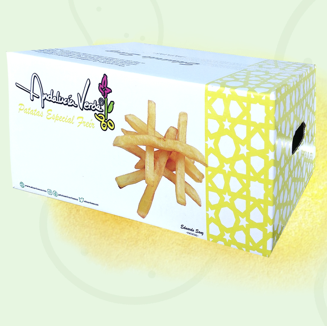 Bolsa de patatas fritas Eduardo Sanz, especial para freir, marca Andalucia Verde.