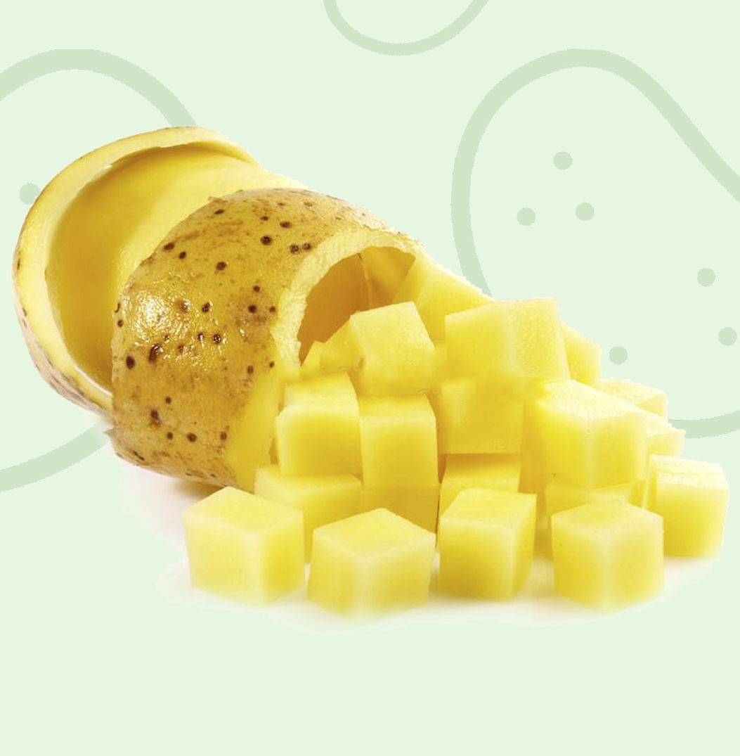 Patatas IV Gama cortadas en dados, listas para cocinar